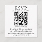 結婚のミニマルシンプルリストスクエアQR RSVP エンクロージャーカード (正面)