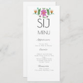 結婚のミニマルフローラロ結婚ゴのメニュー シーズンカード (正面/裏面)