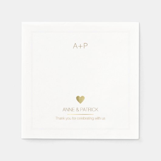 結婚のミニマル披露宴パーティー スタンダードカクテルナプキン (正面)