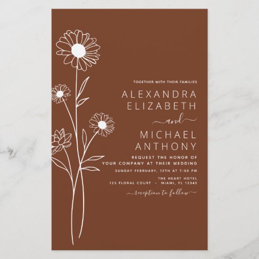 結婚のミニマル植物学フローララインアート (正面)