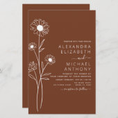 結婚のミニマル植物学フローララインアート (正面/裏面)