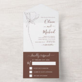 結婚のミニマル植物学フローララインアートRSVP オールインワン招待状 (内側)