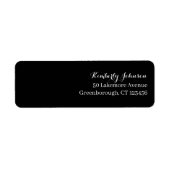 結婚のミニマル白黒差出人住所ラベル ラベル (正面)