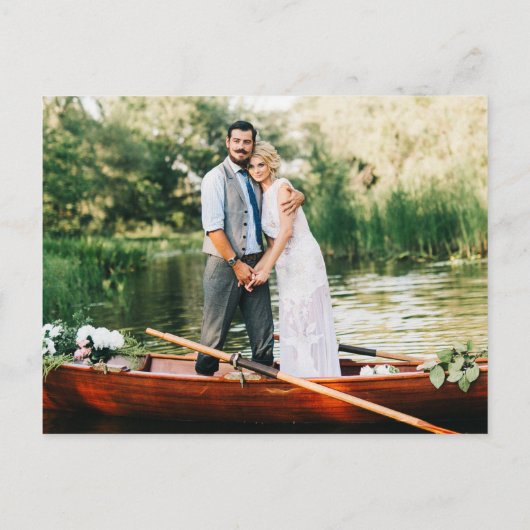 結婚のミニマルWebサイト3フォトエンクロージャカード ポストカード (裏面)