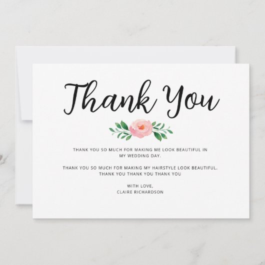 結婚のメイクアップアーティスト水彩花 サンキューカード (裏面)