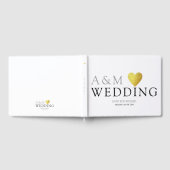 結婚のメッセージと署名の白 ゲストブック (全面)