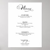 結婚のメニュシンプルー書エレガント道 ポスター (正面)
