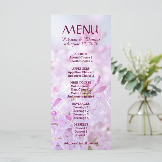 結婚のメニューのカスタマイズ メニュー (スタンド正面)