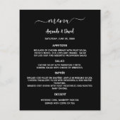 結婚のメニュー白黒シンプル予算 チラシ (正面)