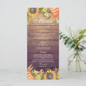 結婚のメニュー秋のカエデ葉のカボチャひまわり メニュー (スタンド正面)