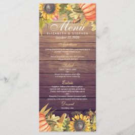 結婚のメニュー秋のカエデ葉のカボチャひまわり メニュー