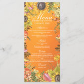 結婚のメニュー秋のカエデ葉のカボチャひまわり メニュー (正面)