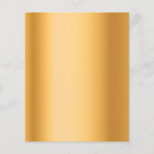 結婚のメニュー花模様金ゴールドglam エレガント (裏面)