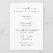 結婚のメニュー銀ハート メニュー (裏面)