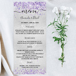 結婚のメニュー銀紫の蝶 ラックカード