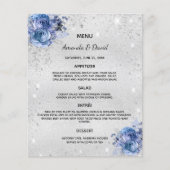 結婚のメニュー銀色花模様エレガント (正面)