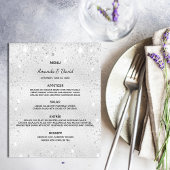 結婚のメニュー銀金属グリッター予算 チラシ