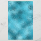 結婚のメニュー青いメタリックグリッターダストエレガント (裏面)