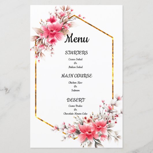 結婚のメニュー、フローラ結婚のメニュー (正面)