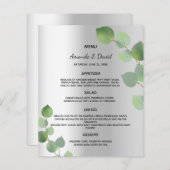 結婚のメニューsilver eucalyptus緑 (正面/裏面)