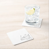 結婚のモダンエレガントおもしろい新郎ラッキーアメリカ スクエアペーパーコースター (インサイチュ)