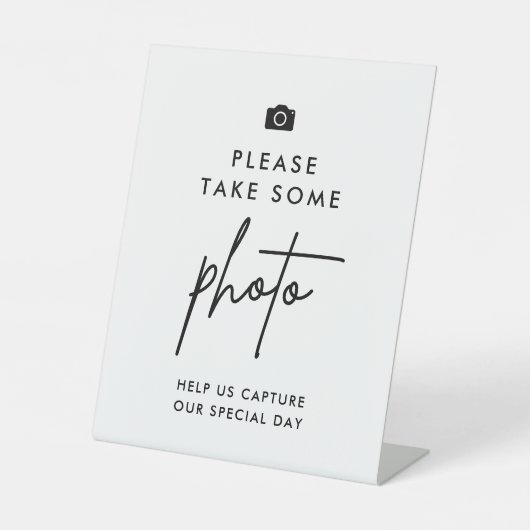 結婚のモダンカメラでサインを撮る 台座サイン (正面)