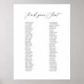 結婚のモダンサイン席の座席表を見つける ポスター (正面)