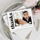 結婚のモダンシンプル写真ありがとうはがき ポストカード