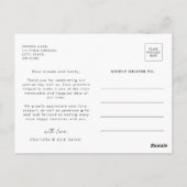 結婚のモダンシンプル写真ありがとうはがき ポストカード (裏面)