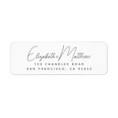 結婚のモダンシンプルChic Script差出人住所 ラベル (正面)
