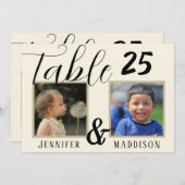 結婚のモダンフォトライトビアテーブル番号 (正面/裏面)