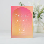 結婚のモダンボホアーチサンセットグラデーション サンキューカード (スタンド正面)