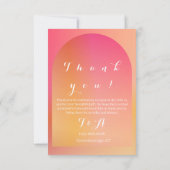 結婚のモダンボホアーチサンセットグラデーション サンキューカード (裏面)