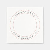 結婚のモダン写パーソナライズされた真 スタンダードカクテルナプキン (正面)