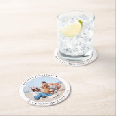 結婚のモダン写パーソナライズされた真 ラウンドペーパーコースター (インサイチュ)