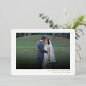 結婚のモダン写真の手書き 箔招待状 (立ち正面)