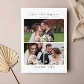 結婚のモダン写真コラージュのミニマル主義者 サンキューカード