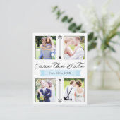 結婚のモダン婚約4 Photo Save the Date ポストカード (スタンド正面)