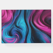 結婚のモダン抽象芸術ブルーとピンク –  ゲストブック (裏面)