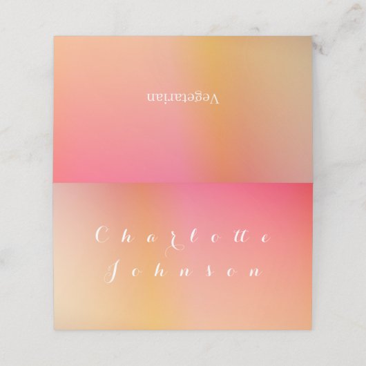 結婚のモダン日のグラデーション入り口 プレイスカード (外部開封)