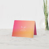 結婚のモダン日の入グラデーションり カード (裏面)