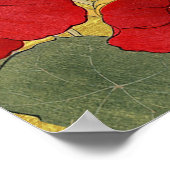 結婚のモダン歓迎金ゴールドエレガントフローラ ポスター (角)