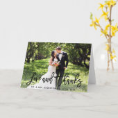 結婚のモダン筆の台本の愛と感謝してい折り曲げ カード (黄色い花)