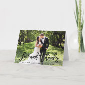 結婚のモダン筆の台本の愛と感謝してい折り曲げ カード (正面)