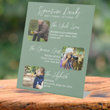 結婚のモダン署名ドリンクと写真の署名