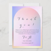 結婚のモダンBoho Arch Pinkグラデーション サンキューカード (裏面)