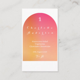 結婚のモダンBoho Arch Sunset Nameメグラデーションニュー プレイスカード