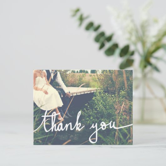 結婚のモダンScript Coule Photo ポストカード (スタンド正面)