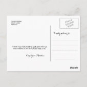 結婚のモダンScript Coule Photo ポストカード (裏面)