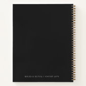 結婚のモノグラエレガントムミニマルスタイリッシュブラック ノートブック (裏面)